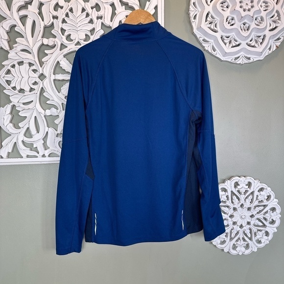 LL Bean Ridge Runner Pullover Jacket Mens Medium Blue 1/4 Zip Slightly Fitted - Picture 5 of 6